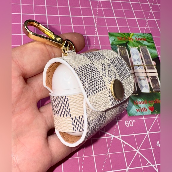 💖 Upcycled LV Damier Azure AirPod case Pro; Pro 2; 3rd Gen; 2nd Gen; - Picture 10 of 16